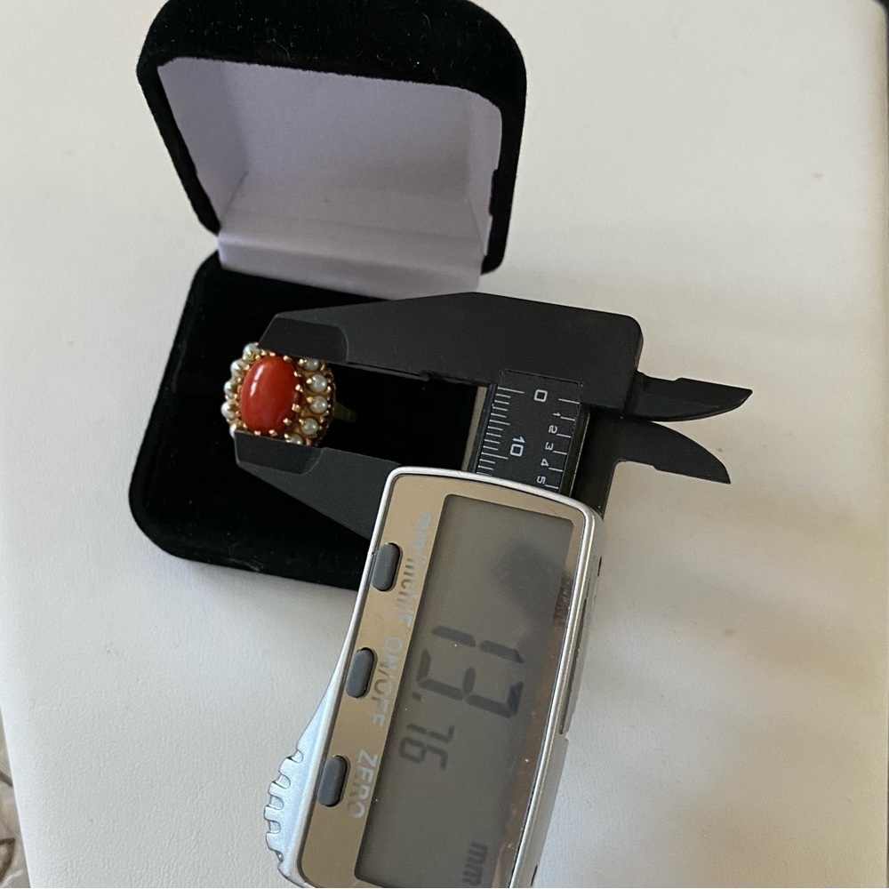 14 KARAT GOLD ANTIQUE RING SIZE 6 CORAL - Picture 11 of 11